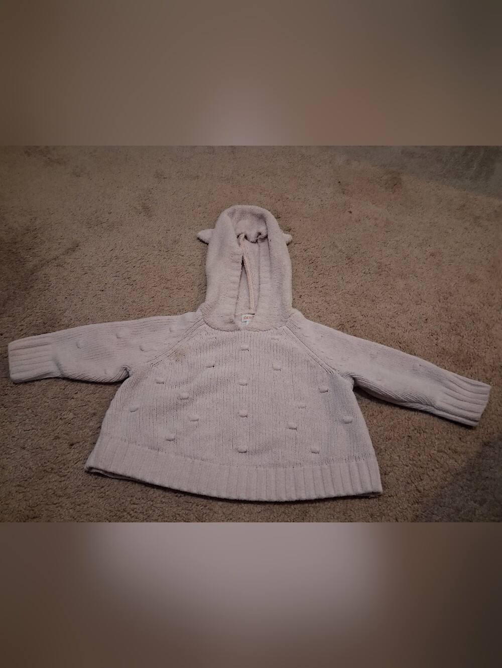 Cat & Jack Light Pink Hooded Knit Jacket with Dot Texture 2T-3T